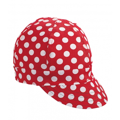 7321-0-0, Kromer Welder Cap, Cotton, Length 5 in, Width 6 in- 1size, Red/White Dot, Mutual Industries