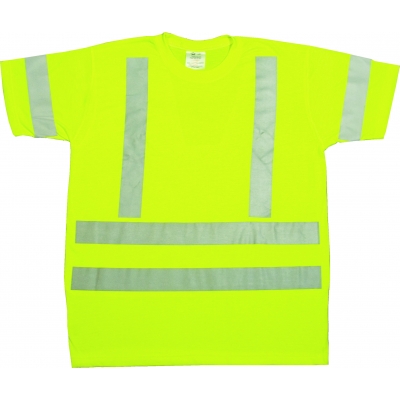 96002-0-104, ANSI Class 3 Durable Flame Retardant T-Shirt, Lime, XLarge, Mega Safety Mart