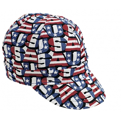 M00210-00000-0775, Kromer Red White Blue USA Style Welder Cap, Cotton, Length 5, Width 6, Mutual Industries