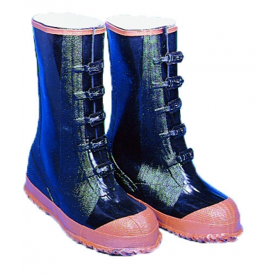 M14501-9-5, Over-the-Shoe 5 Buckle Artic Boots, 14 in. High, Size 9, Black with Maroon Sole, Mutual Industries