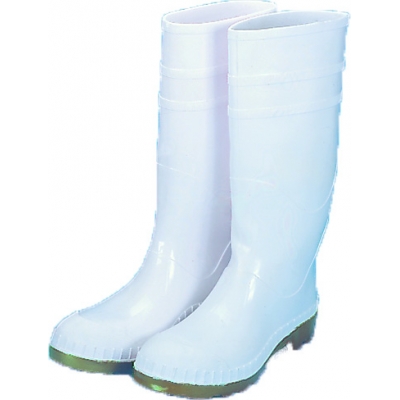 M14504-2-11, 16 in. PVC Work Boot Over The Sock, White Steel Toe, Size 11, Mutual Industries