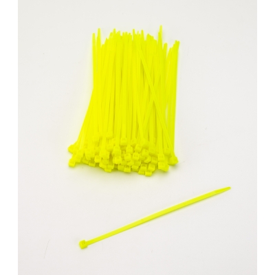 M14970-138-7, Multi-Purpose Locking Ties, 7 in., Neon Yellow (Pack of 100), Mutual Industries
