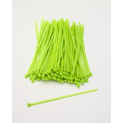 M14970-139-7, Multi-Purpose Locking Ties, 7 in., Neon Green (Pack of 100), Mutual Industries
