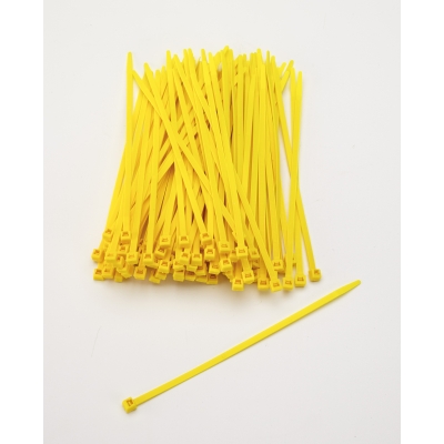M14970-41-7, Multi-Purpose Locking Ties, 7 in., Yellow (Pack of 100), Mutual Industries