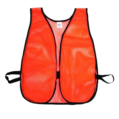 M16300-1, High Visibility Soft Poly Mesh Plain Safety Vest, Orange, Mutual Industries