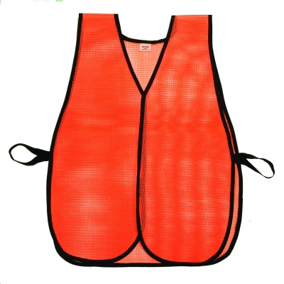 M16301-1, High Visibility Vinyl Coated Nylon Mesh Heavy Weight Plain Safety Vest, Orange, Mutual Industries