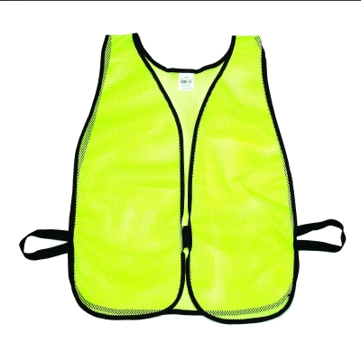 M16304-1, High Visibility Soft Poly Mesh Plain Safety Vest, Lime, Mutual Industries