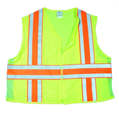 M16343-0-4, High Visibility Polyester ANSI Class 2 Deluxe Dot Mesh Safety Vest with Pockets, X-Large, Lime, Mutual Industries