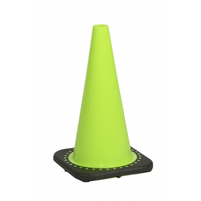 M17716-18-3, Traffic Cone with 3 lbs Plain Finish, 18 Height, Lime, Mutual Industries