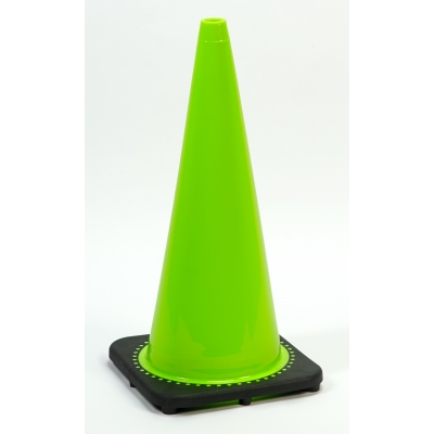 M17717-28-7, Traffic Cone with 7 lbs Plain Finish, 28 Height, Lime, Mutual Industries