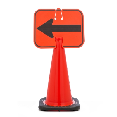 M17729-0-6, Cone Sign, Left Arrow, Mutual Industries