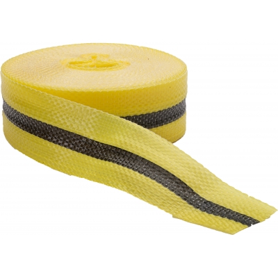 M17780-41091-2000, Woven Barricade Tape, 50 yds Length X 2 Width, Black on Yellow, Mutual Industries