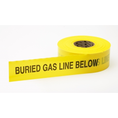 M17783-41-3000, Polyethylene Non Detectable Underground Gas Line Marking Tape, 4.5 mil Thickness, 1000' Length x 3 Width, Yellow, Mutual Industries