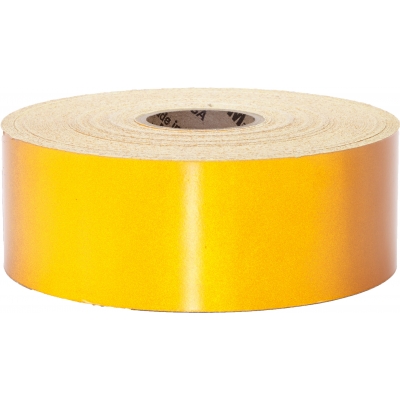 M17786-4110-1000, Pressure Sensitive Engineering Grade Retro Reflective Adhesive Tape, 1 x 10 yd., Yellow, Mutual Industries