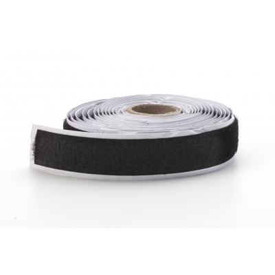 M2150-BK-075-3, Adhesive loop tape, 3/4 in, 3 yds, Black, Mutual Industries