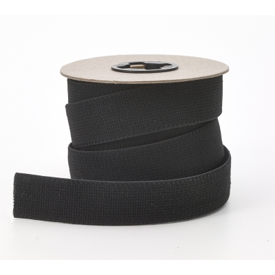 M3001-9999-125-10, Plush elastic Black 1-1/4 in - 10 yards, Mutual Industries