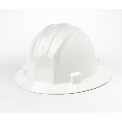 M50210-10, Polyethylene Ratchet Suspension Full Brim Hard Hat, White, Mutual Industries
