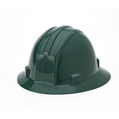 M50210-39, Polyethylene Ratchet Suspension Full Brim Hard Hat, Green, Mutual Industries