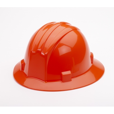 M50210-45, Polyethylene Ratchet Suspension Full Brim Hard Hat, Orange, Mutual Industries