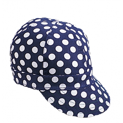 M7322-0-0, Kromer Welder Cap, Cotton, Length 5 in, Width 6 in- 1size, Blue/White Dot, Mutual Industries