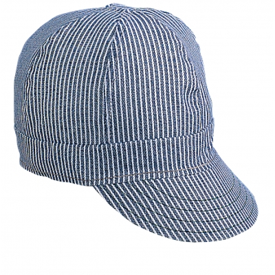 M7750-0-0, Kromer Welder Cap, Cotton, Length 5, Width 6- 1 in, Hickory Stripe, Mutual Industries