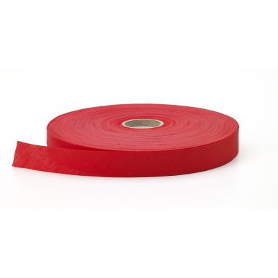M91-100-9703-1-25, Broadcloth flat bias binding, 1 in Wide, 25 yds, Red, Mutual Industries