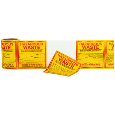 902-66, 6 X 6 HAZARDOUS WASTE LABELS, Mutual Industries